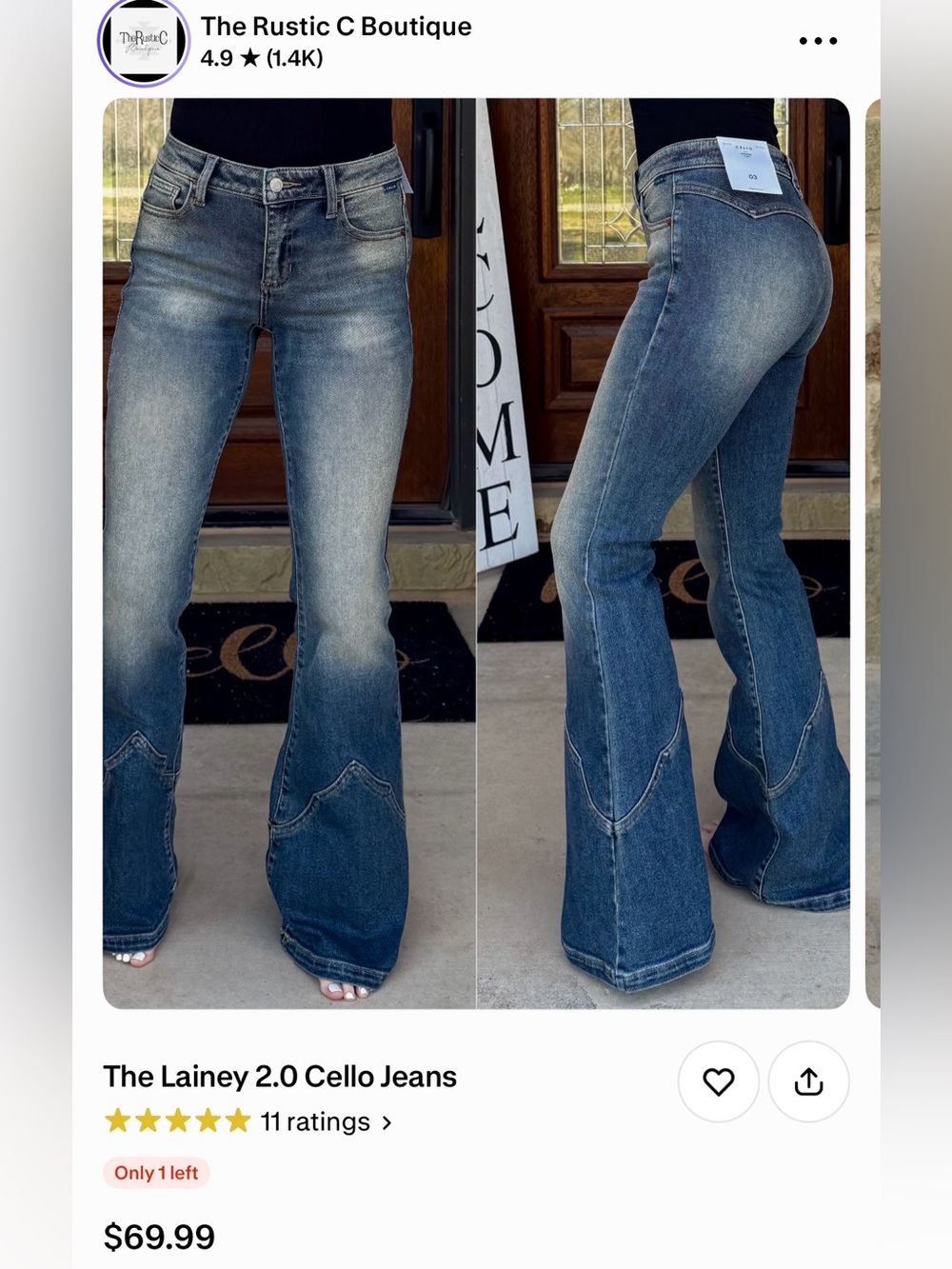 2.0 Cello Jeans - Faded Blue Women’s Flare Jeans